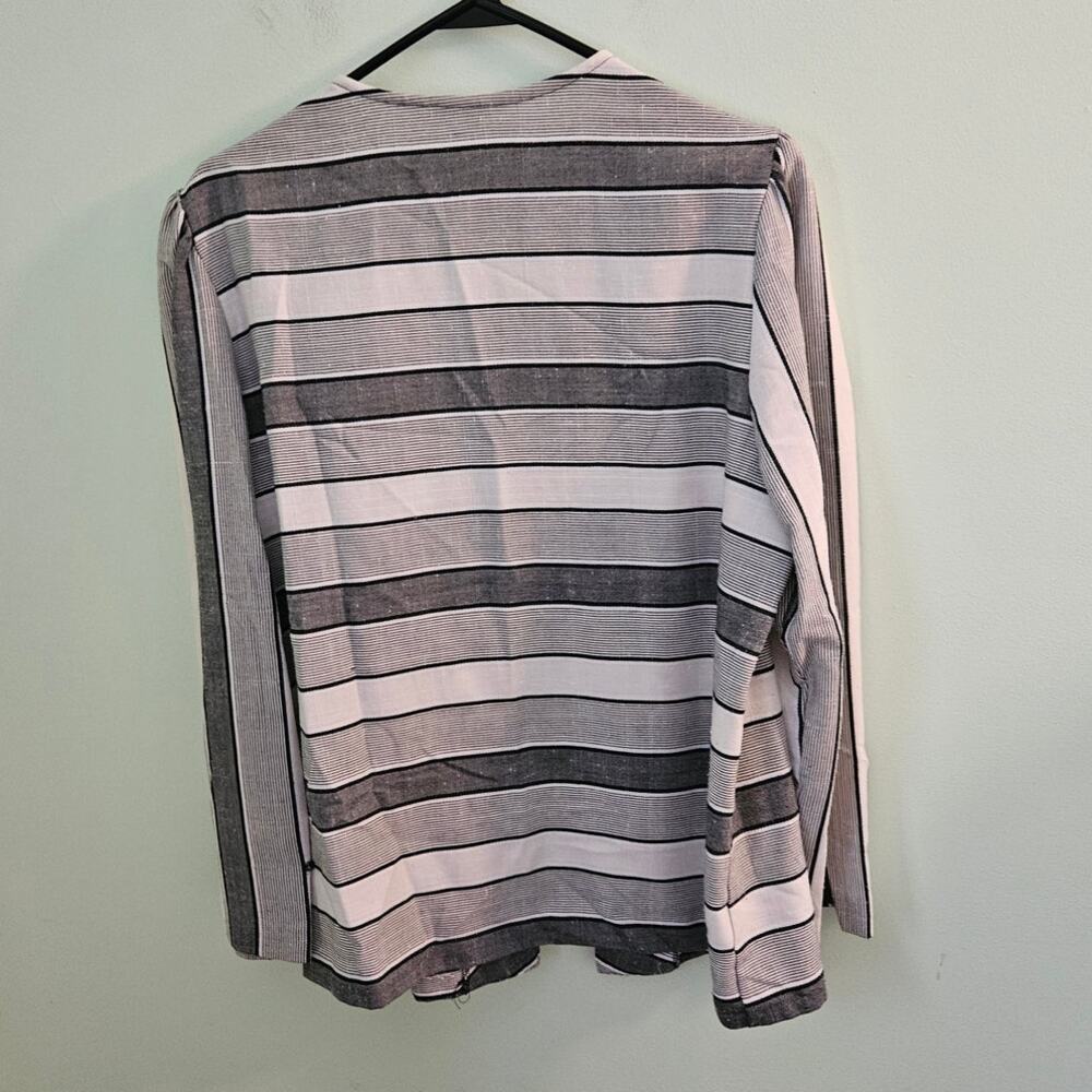Vintage Manhattan Plaza 80s Grey Striped Open Jac… - image 2